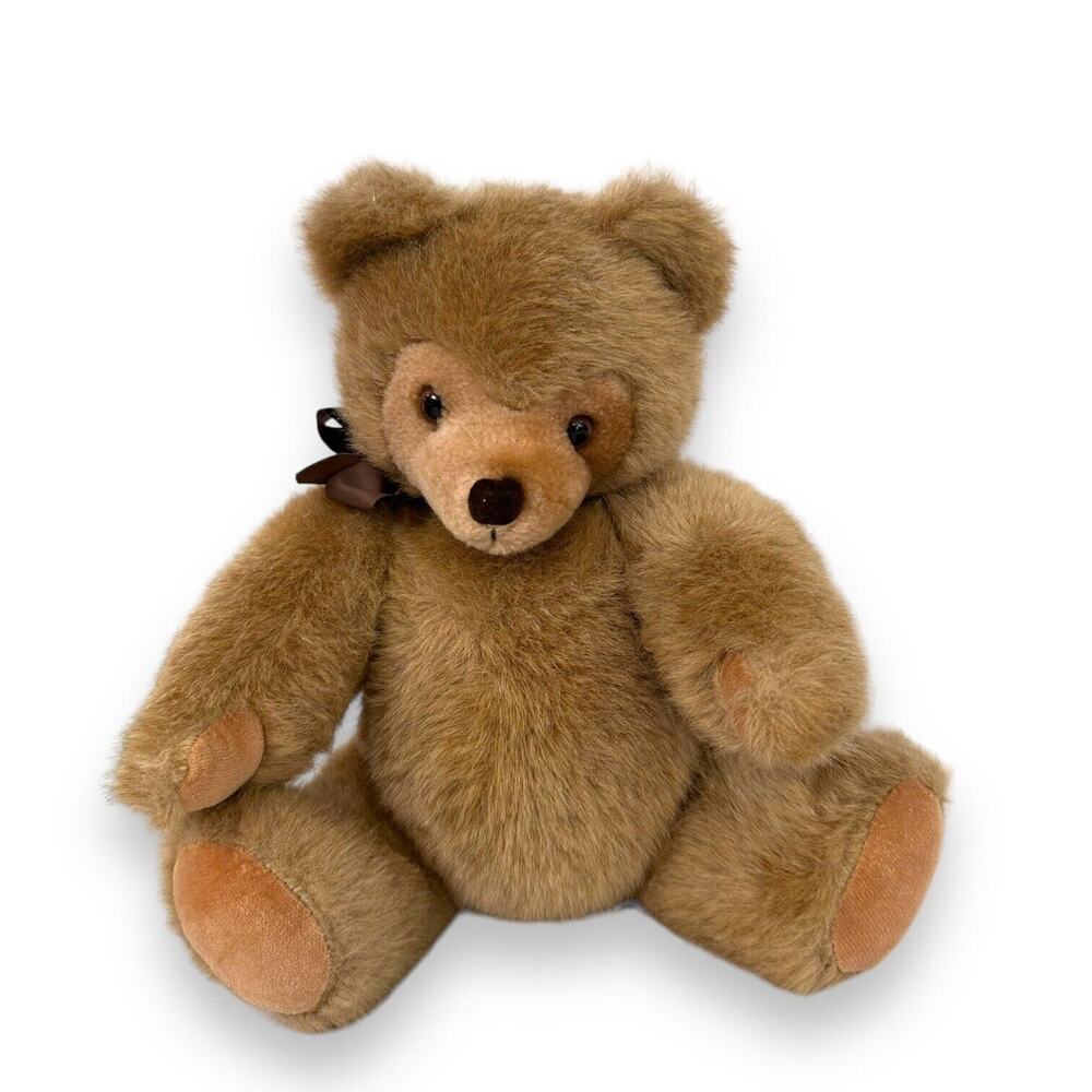 Vintage Charm Co Teddy Bear 1982 Plush Stuffed Animal 12" Fully Jointed Toy